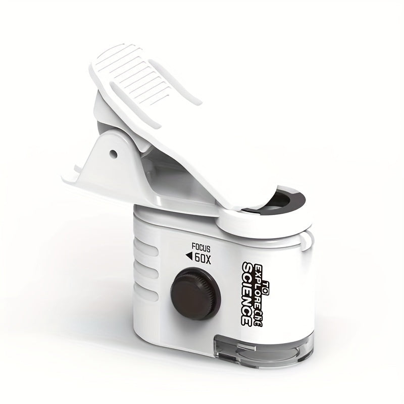 60X LED Clip?On Mobile Phone Microscope With Universal Adapter