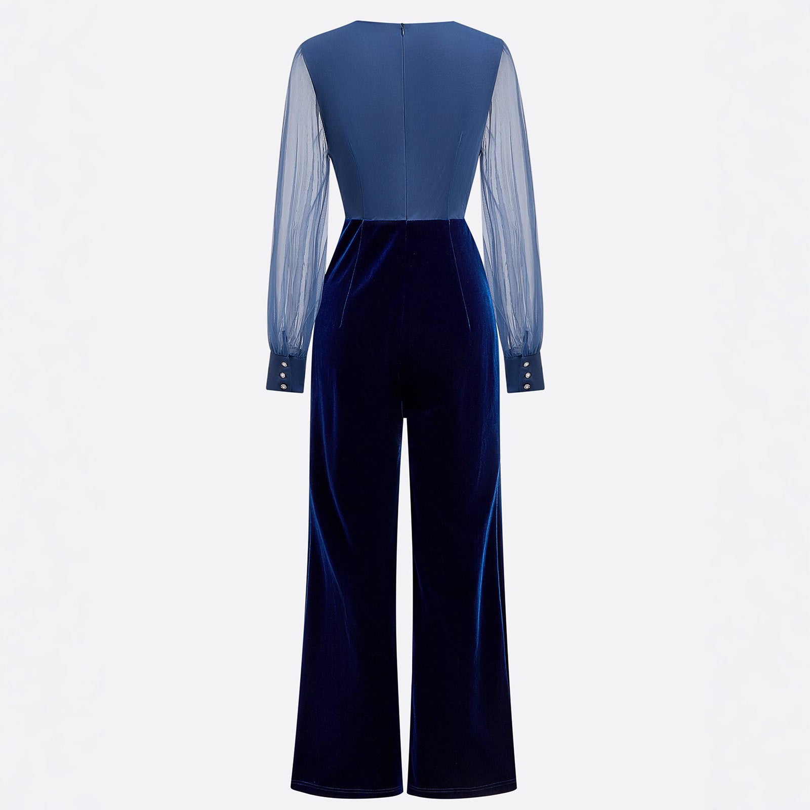 Elegant Velvet Long Sleeve Jumpsuit With Soft Luxurious Finish