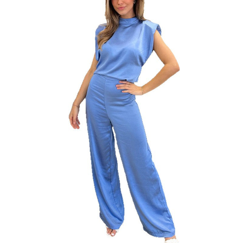 Backless Straight Leg Evening Jumpsuit With Elegant Minimalist Style