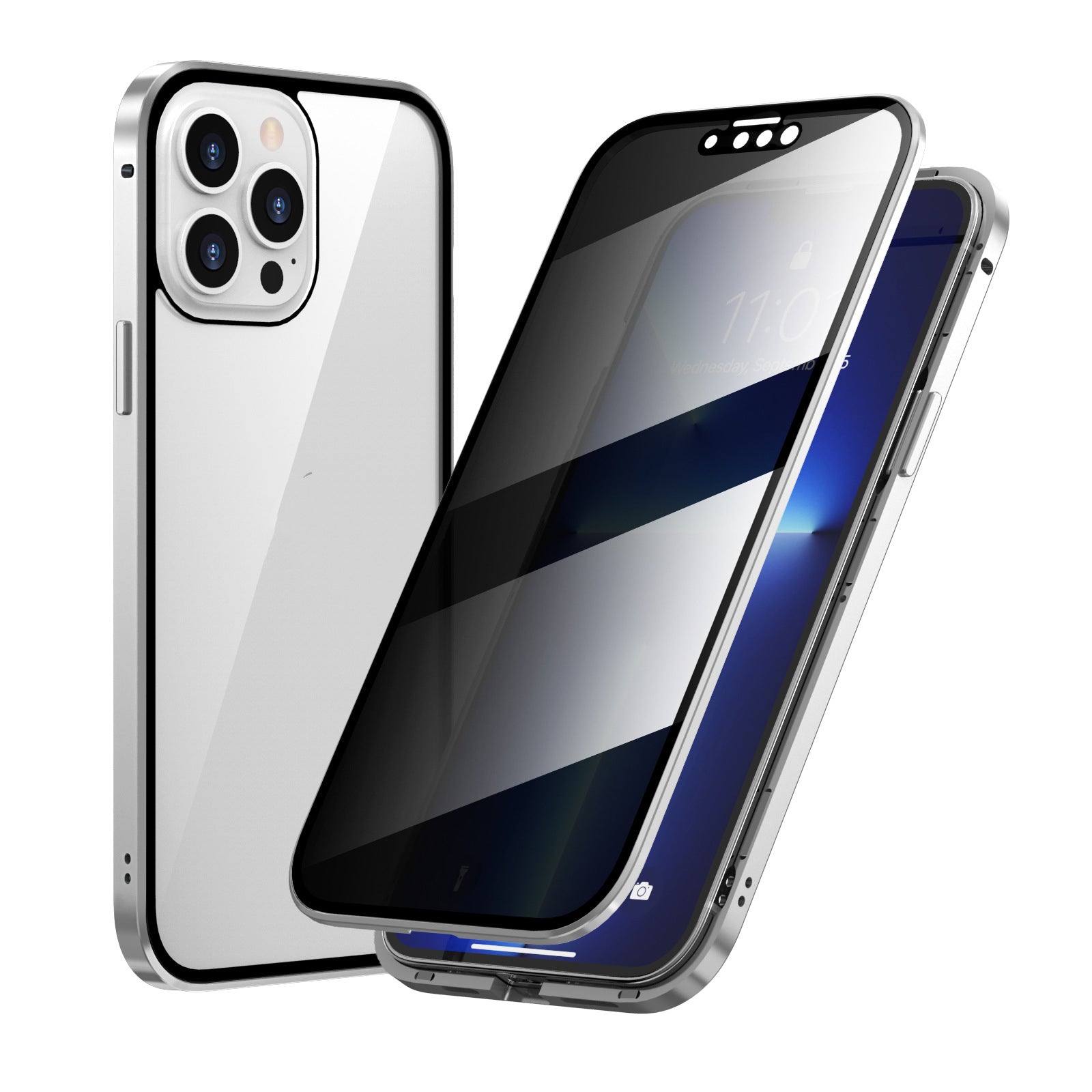 Magnetic Double Sided Metal Privacy Phone Case