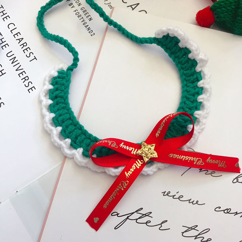 Hand Woven Wool Pet Collar For Festive Occasions