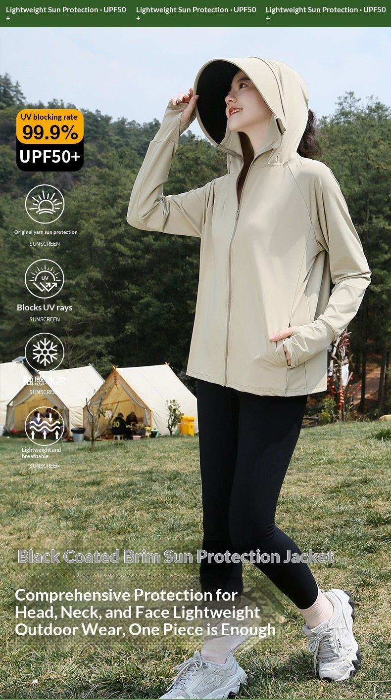 Lightweight Ice Silk Sun Protection Jacket With Wide Brim