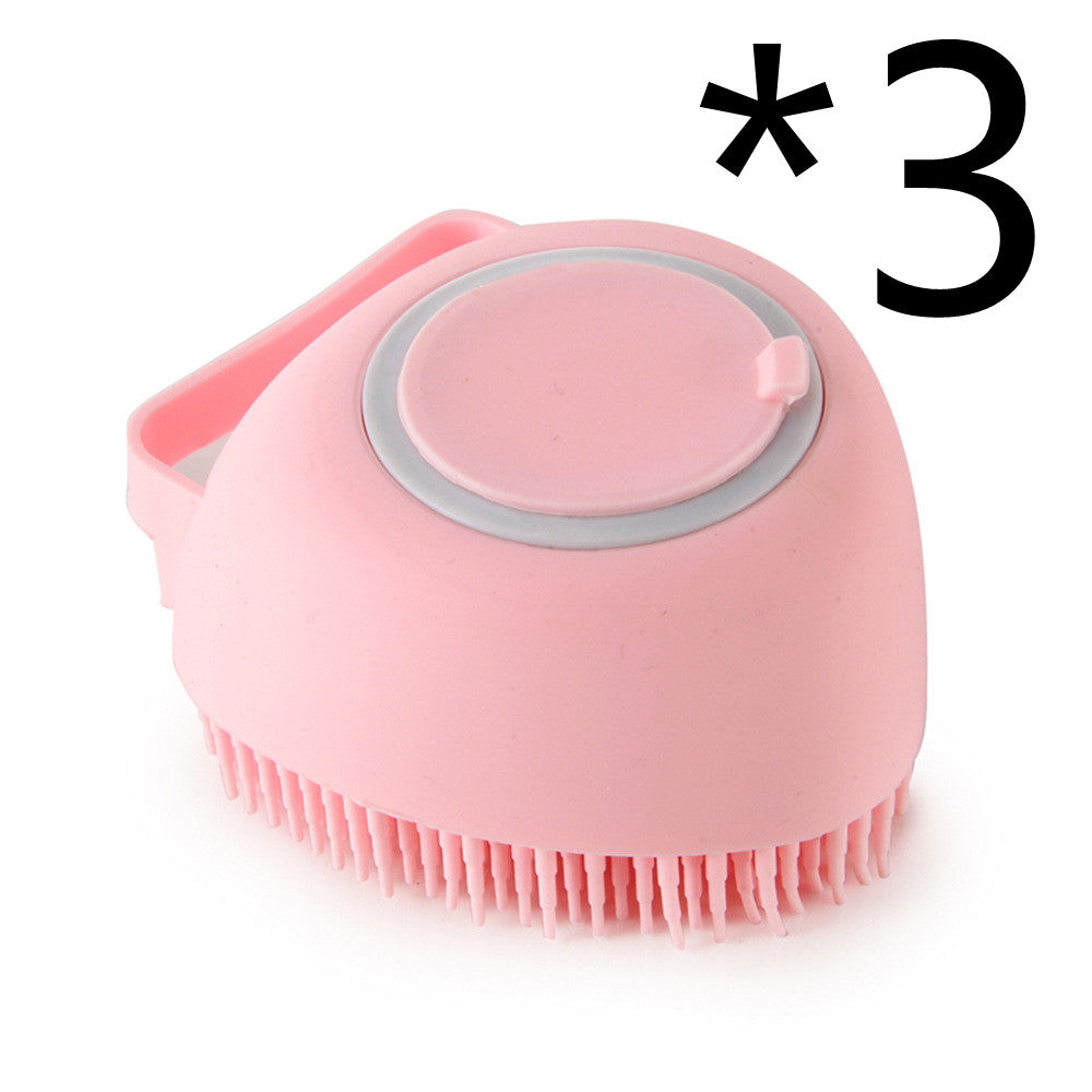 Silicone Dog Bath Massage Gloves With Shampoo Dispenser