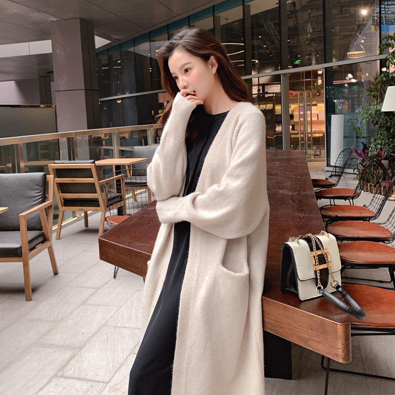 Mid-Length V-Neck Knitted Sweater Jacket For Everyday Comfort And Style