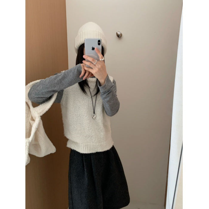 Korean-Style Candy Color Knit Vest For Women