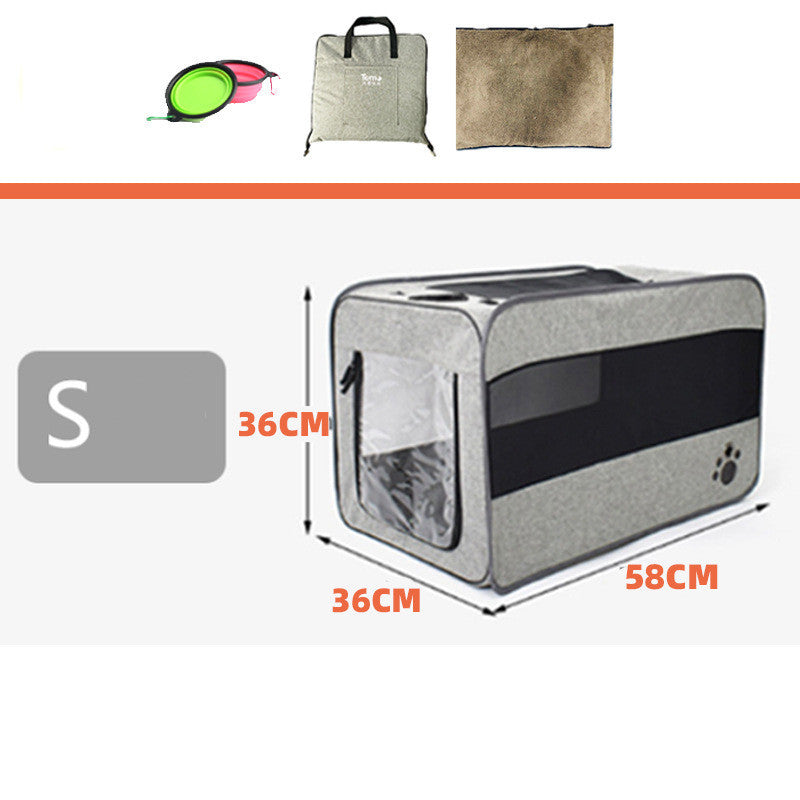 Folding Fabric Pet Travel Carrier Bag With Safety Zippers
