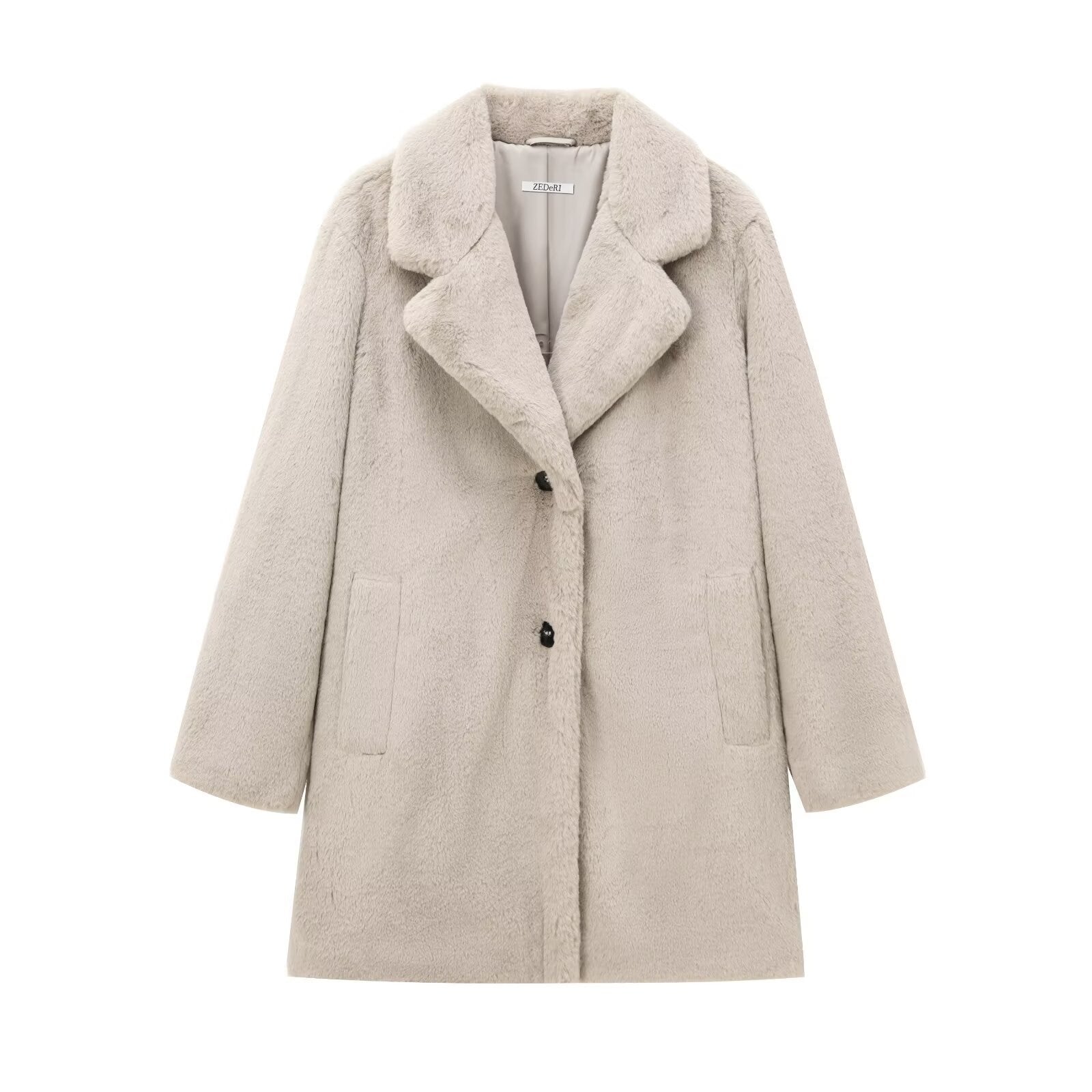 Women's Trendy Faux Fur Street Style Polyester Coat Jacket