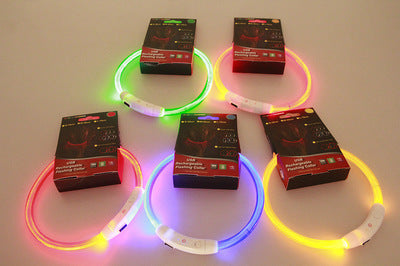 USB Rechargeable Flashing Pet Collar For Night Safety