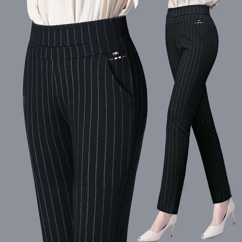 High-Waist Straight-Leg Commuter Trousers With Flattering Slim Fit