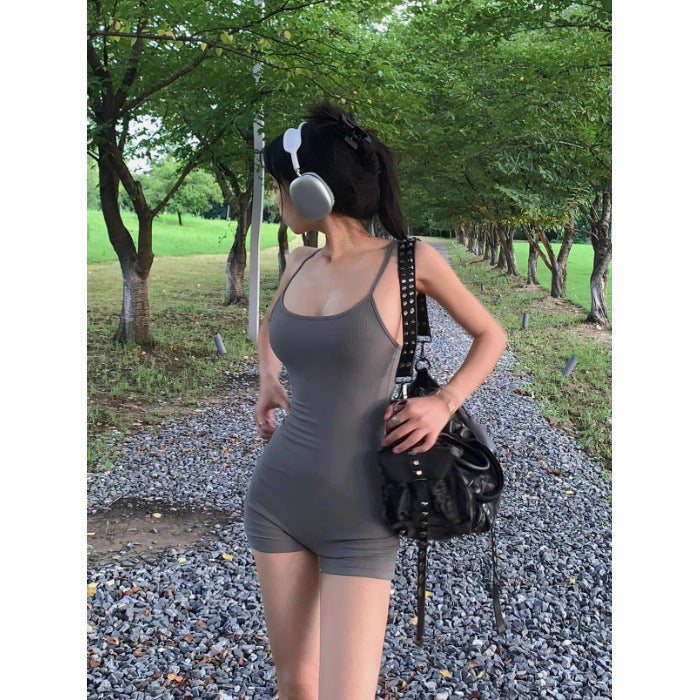 Slim Fit Summer One Piece Shorts With Detachable Waist Strap