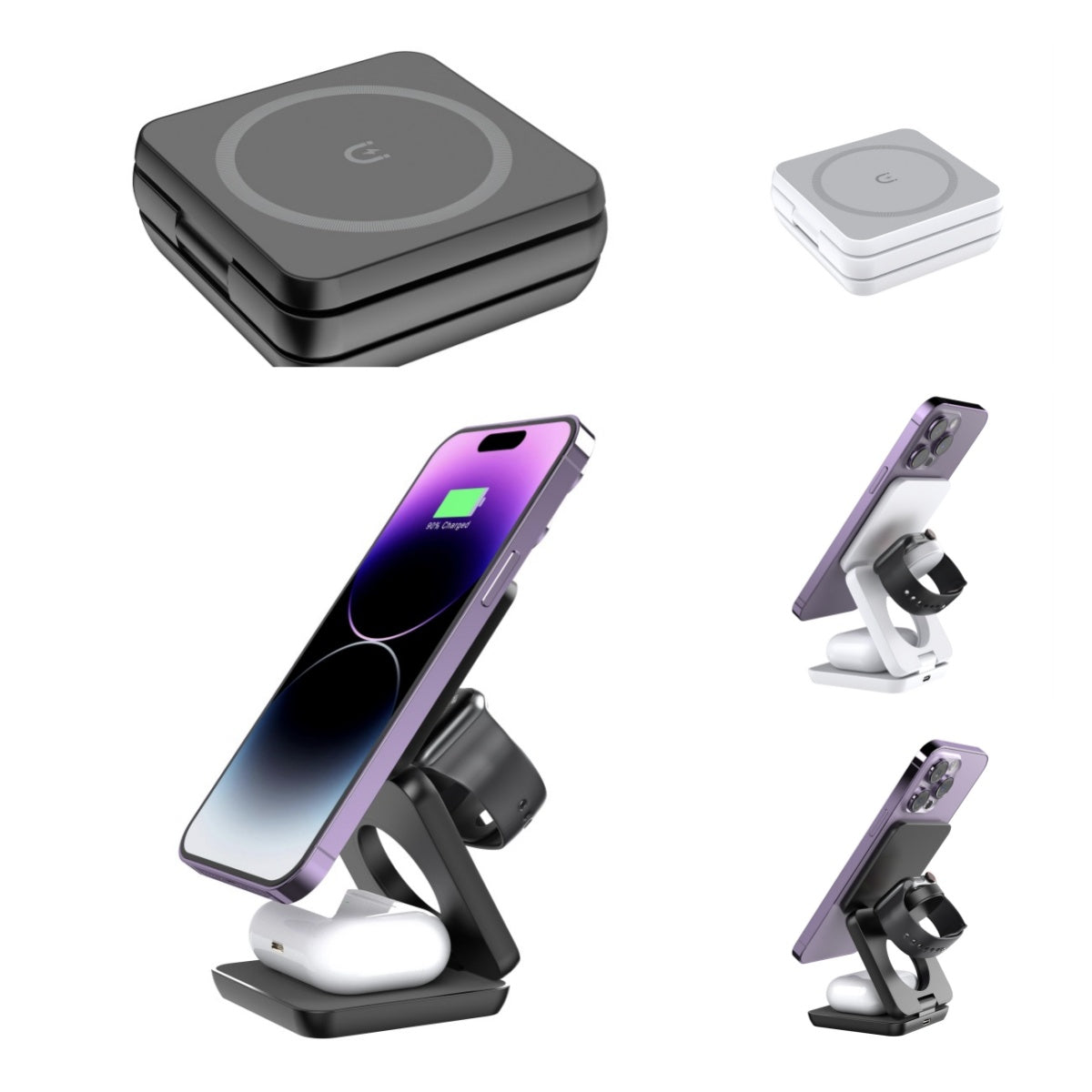 Foldable Magnetic Three?in?One Wireless Charger For Travel And Daily Use
