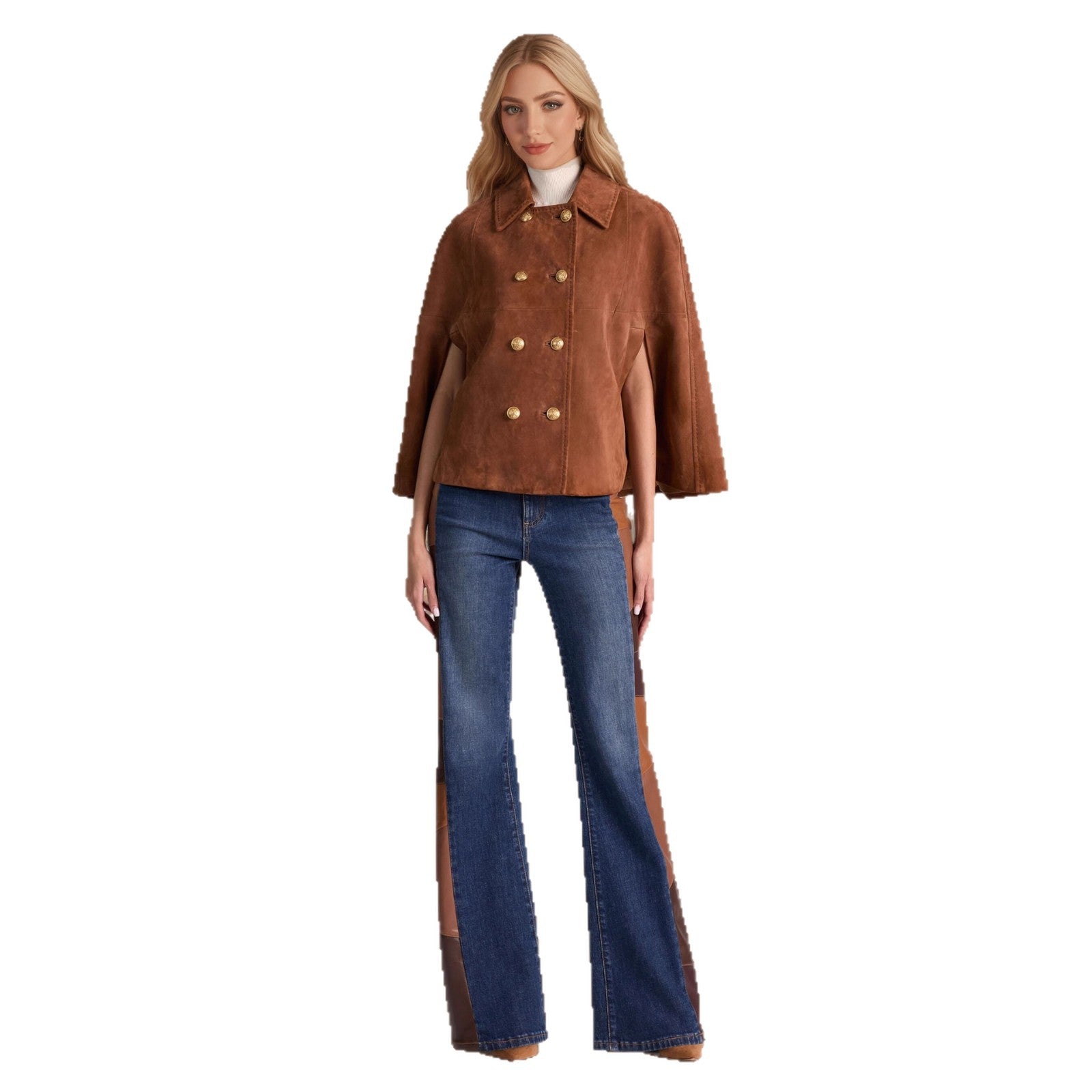 Women's Polyester Leather Loose Fit Elegant Commute Coat Dark