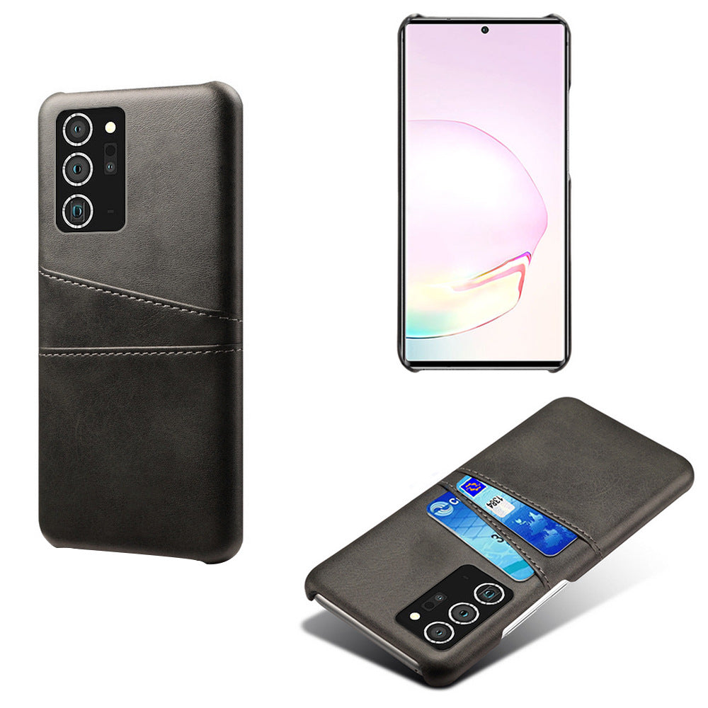 Dual Card Slot Leather Back Cover Phone Case For Samsung