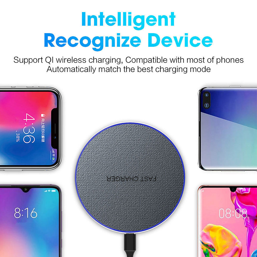 20W Fabric?Surface Wireless Charging Pad With Aluminum Alloy Frame