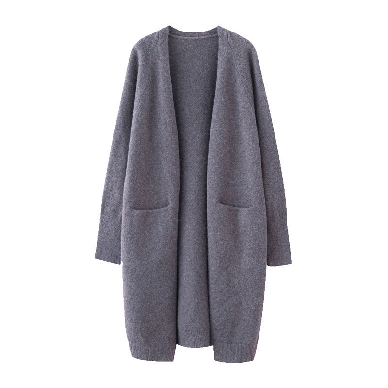 Long Loose Thick Knit Cardigan Coat For Women