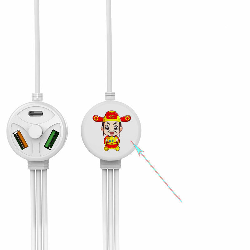 Three In One Fast Charging PVC Cable With Multi Interface Support