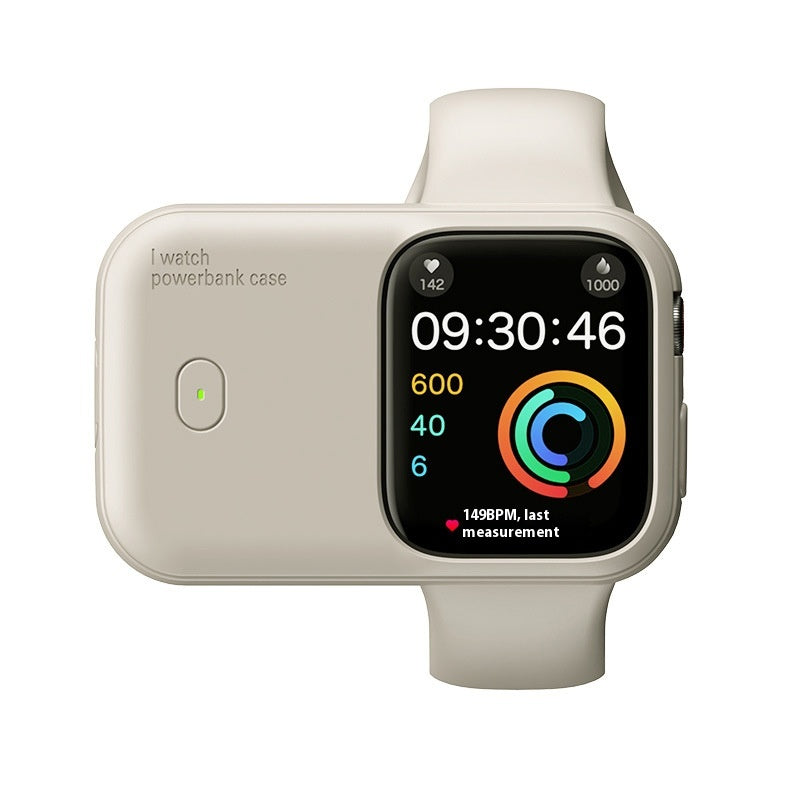 1200mAh Apple Watch Portable Wireless Charging Case With Silicone Cover
