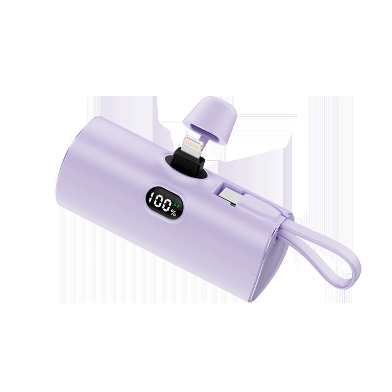 Compact Capsule?Style Wireless Power Bank With Digital Display And Plug