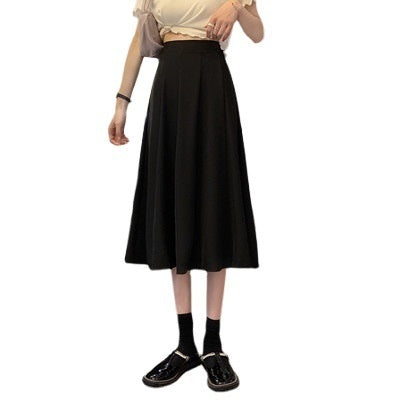 Solid Beige High Waisted Slim Maxi Skirt For Women