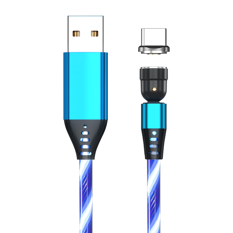 540 Degree Rotating Magnetic Charging Cable With LED Marquee Effect