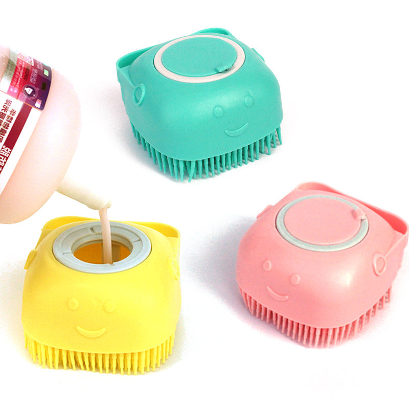 Silicone Dog Bath Massage Gloves With Shampoo Dispenser