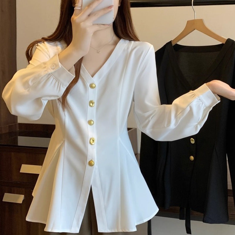 Women's Elegant Mulberry Silk Button-Down Sleeveless Commuter Shirt