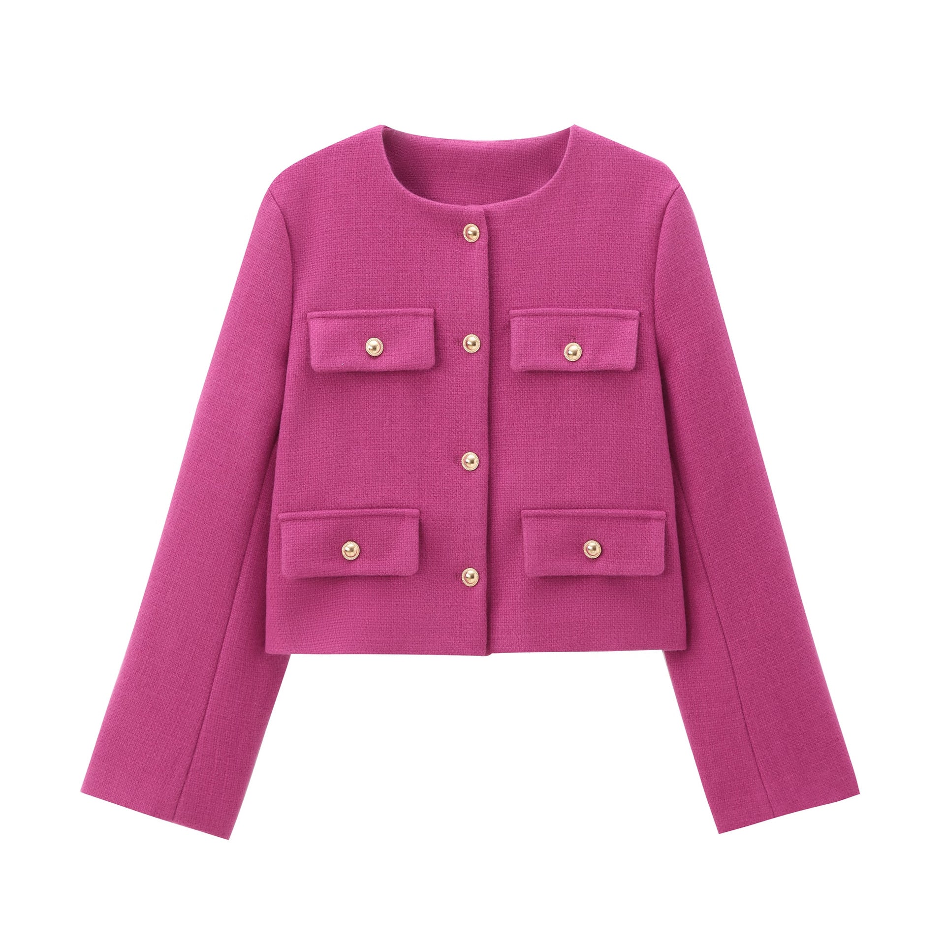 Multicolor Slim Fit Round Neck Casual Blazer For Women