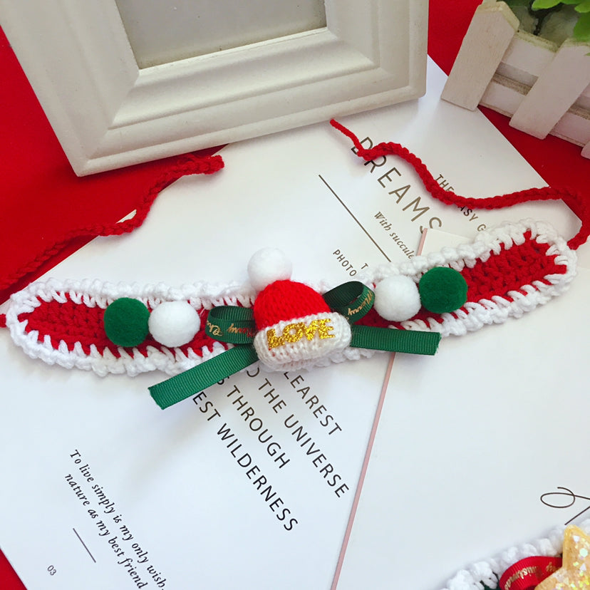 Hand Woven Wool Pet Collar For Festive Occasions