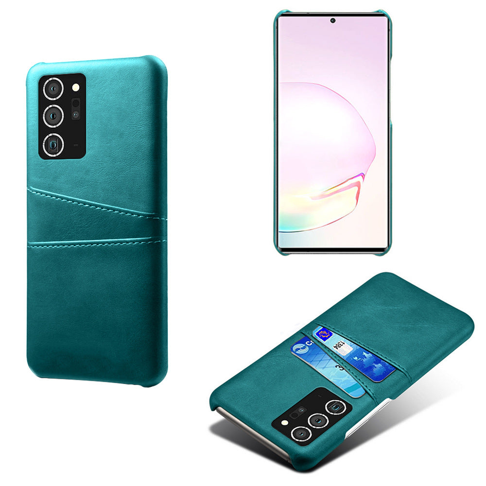 Dual Card Slot Leather Back Cover Phone Case For Samsung