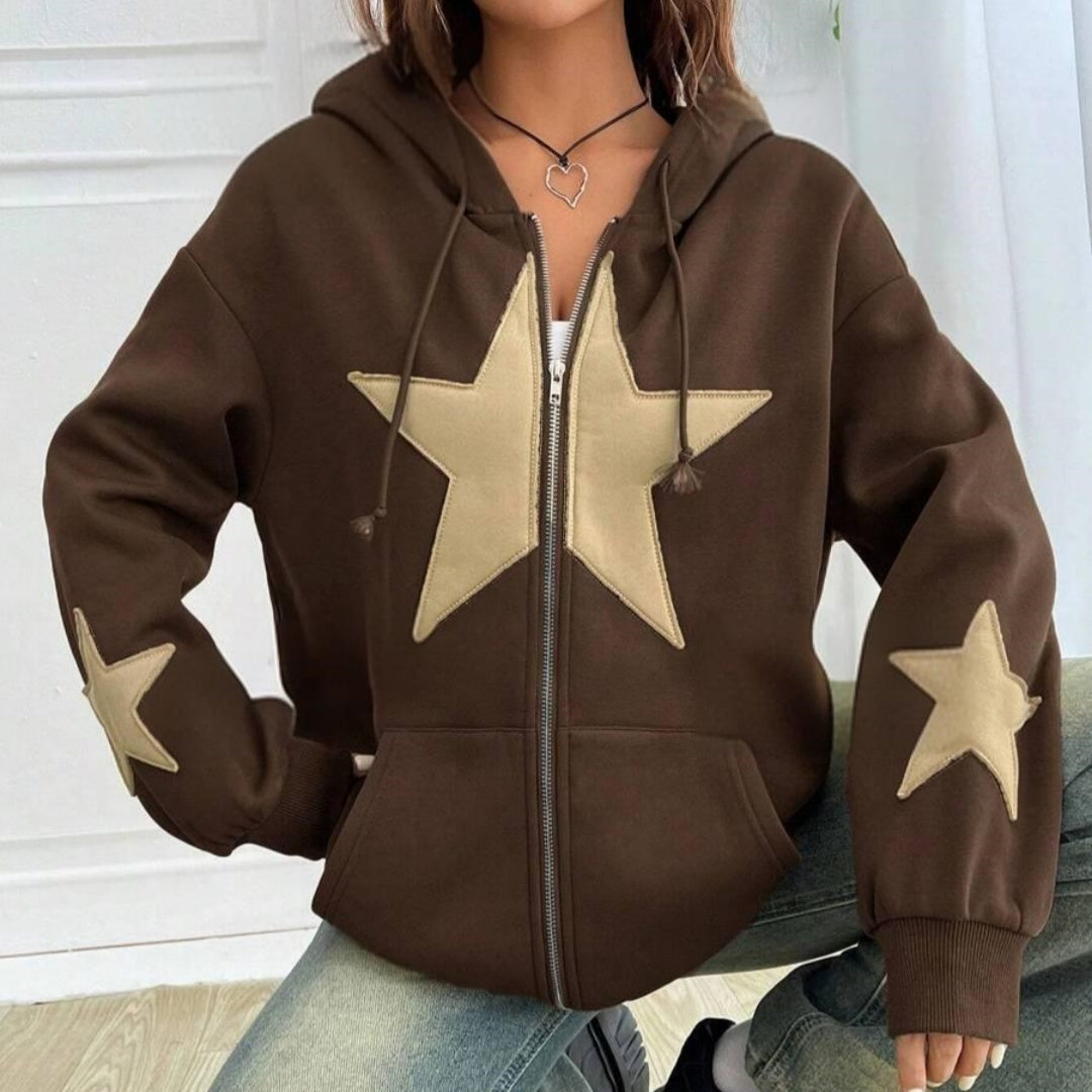 Relaxed Hooded Cardigan Jacket For Women