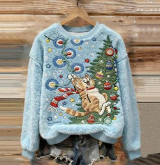 3D Digital Print Flannel Hoodie With Relaxed Fit