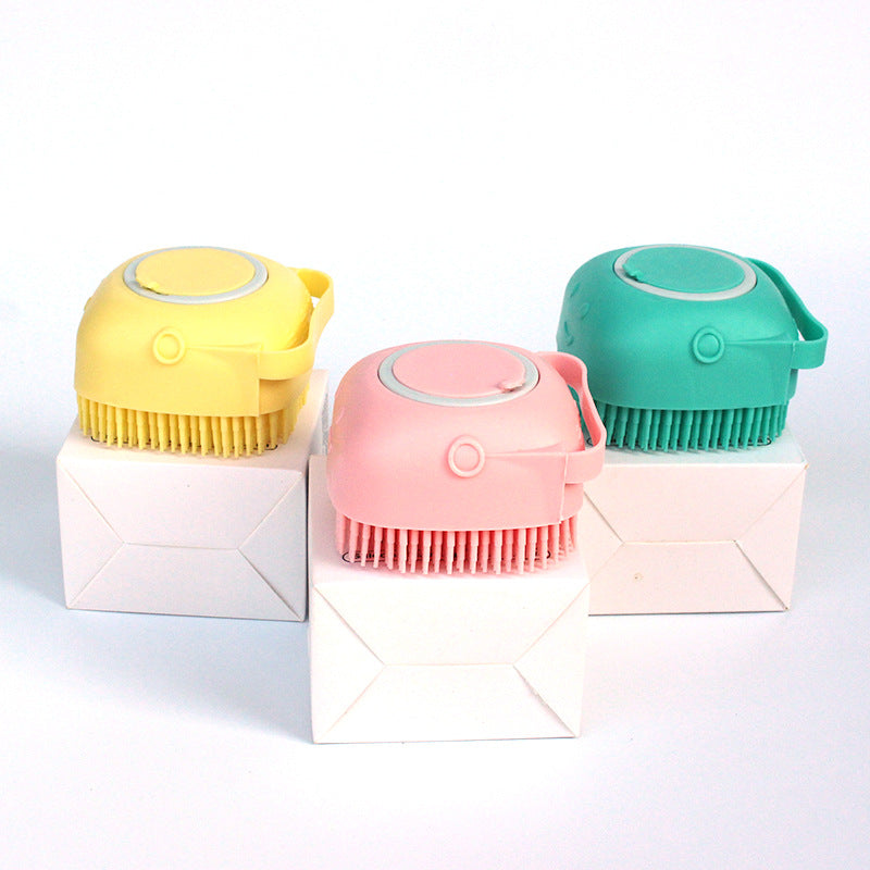 Silicone Dog Bath Massage Gloves With Shampoo Dispenser