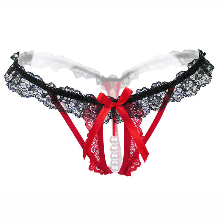 Pearl Strand Lace Band G String-Red-Theone Apparel