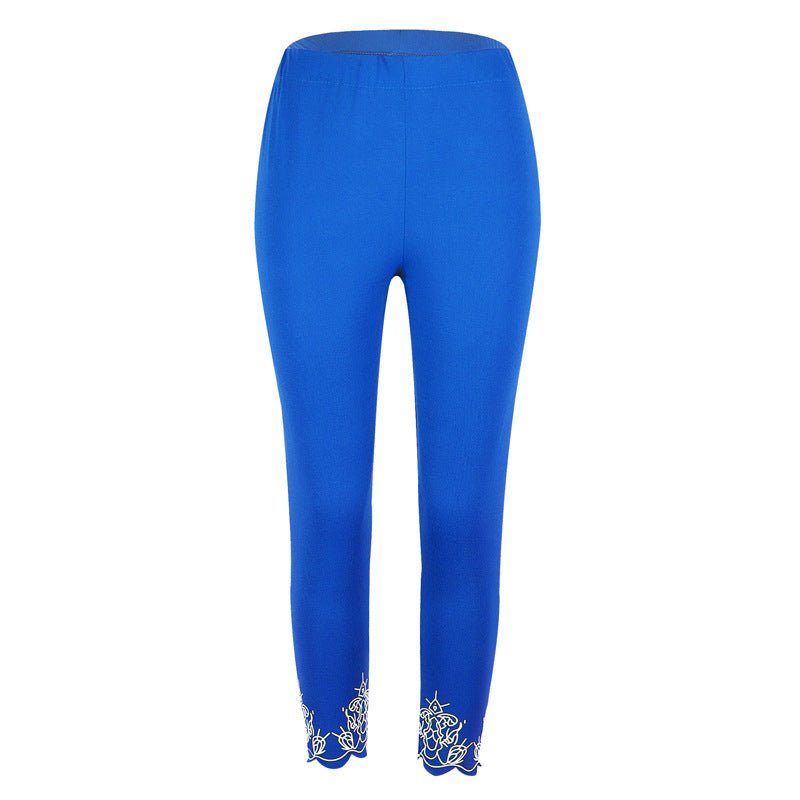 Capri Length Leggings with Decorative Cuffs - THEONE APPAREL