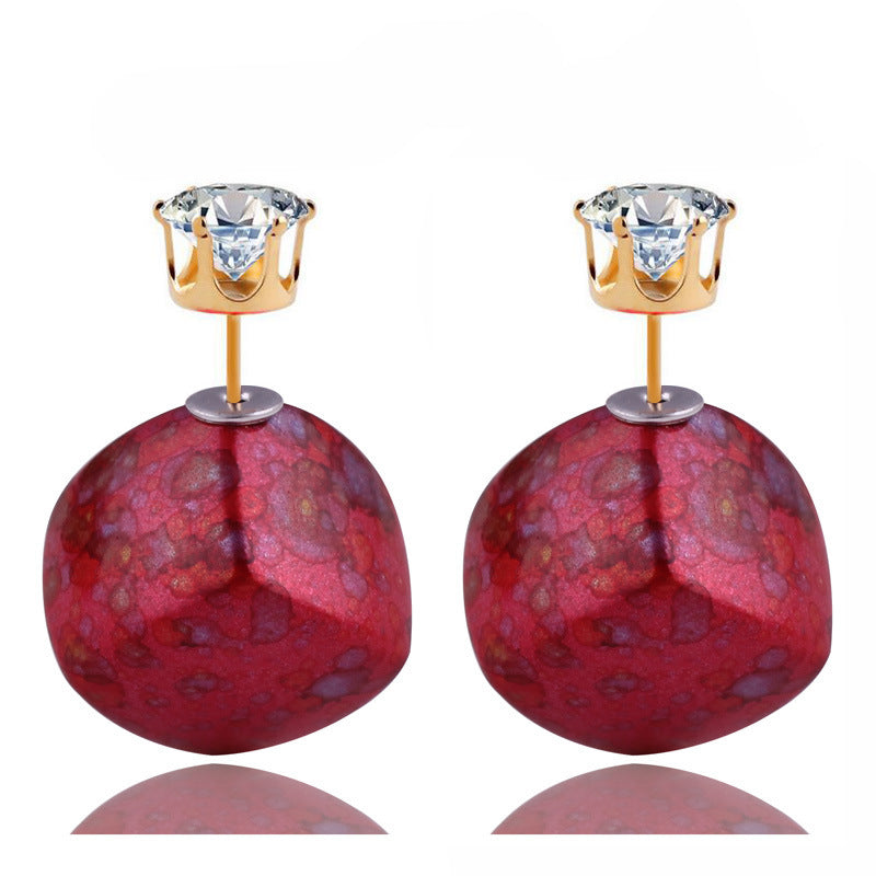 Dusty Rose Silver Feather Earrings