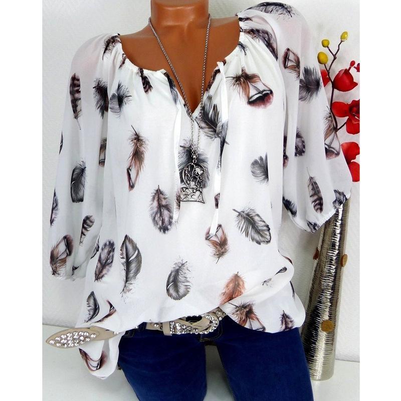 Fallen Feathers Flowing Layers Blouse-White-Theone Apparel