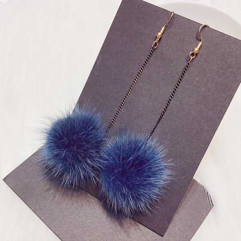 Fancy Fuzz Ball Drop Earrings - Theone Apparel