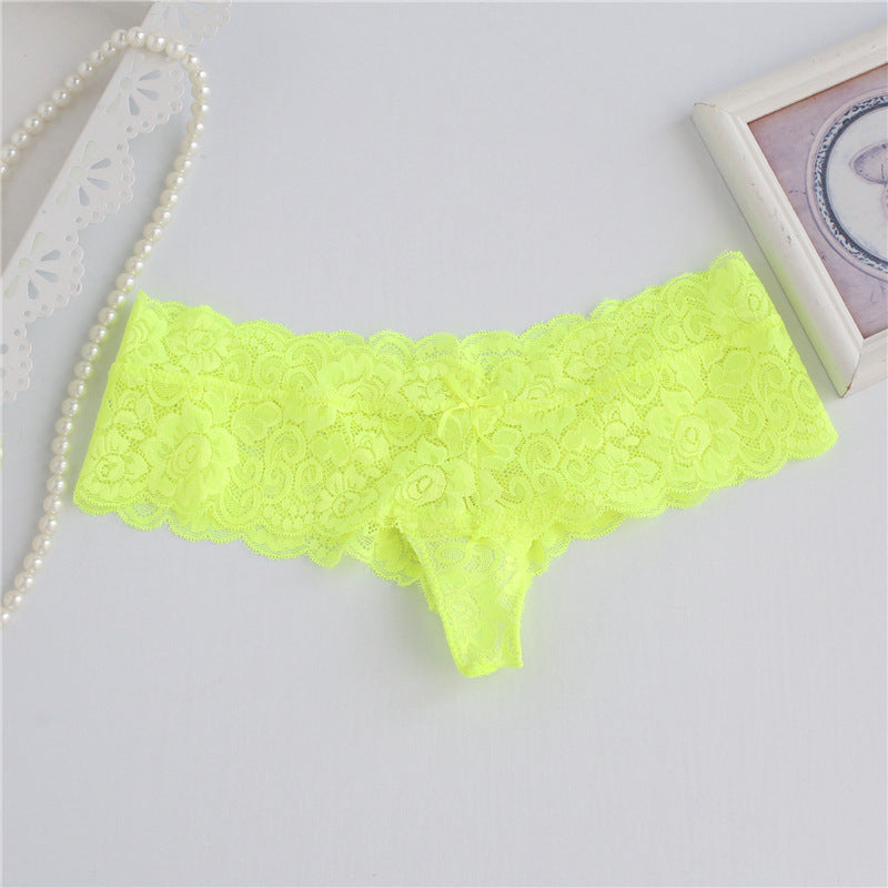 Floral Lace Wide Skirt Thong Panty-Theone Apparel