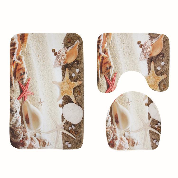 Flowers and The Sea Bath Mat Sets-621-0013-S10-Theone Apparel