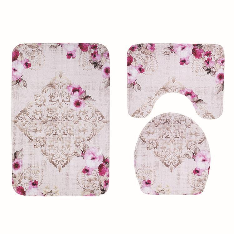 Flowers and The Sea Bath Mat Sets-621-0013-S6-Theone Apparel