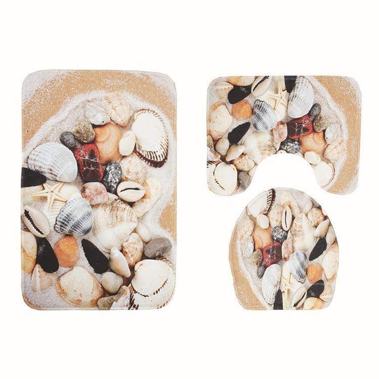 Flowers and The Sea Bath Mat Sets-621-0013-S9-Theone Apparel