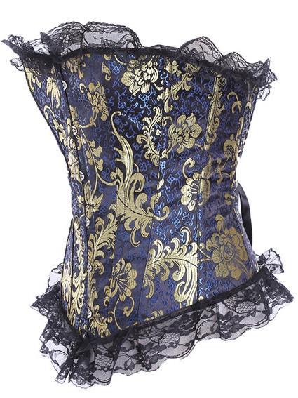 Foil Floral Ruffled Corset - Theone Apparel