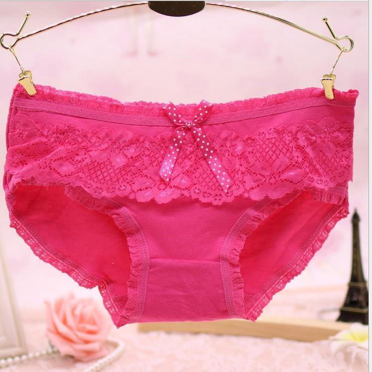 Girly Lace and Ruffles Bikini Panty-Hot Pink-Theone Apparel