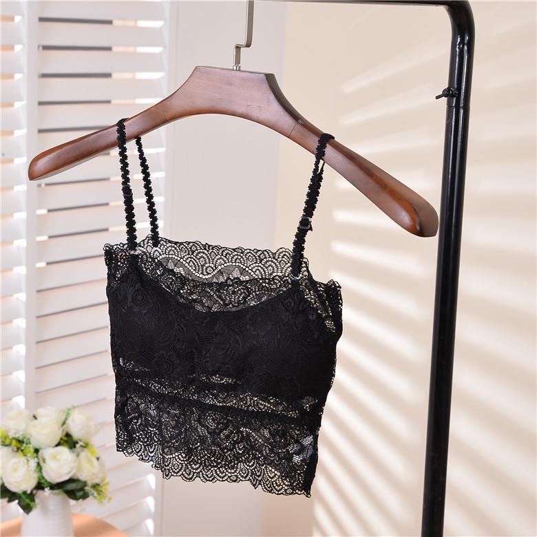 Half Shirt Black Lace Bralette-Black-Theone Apparel