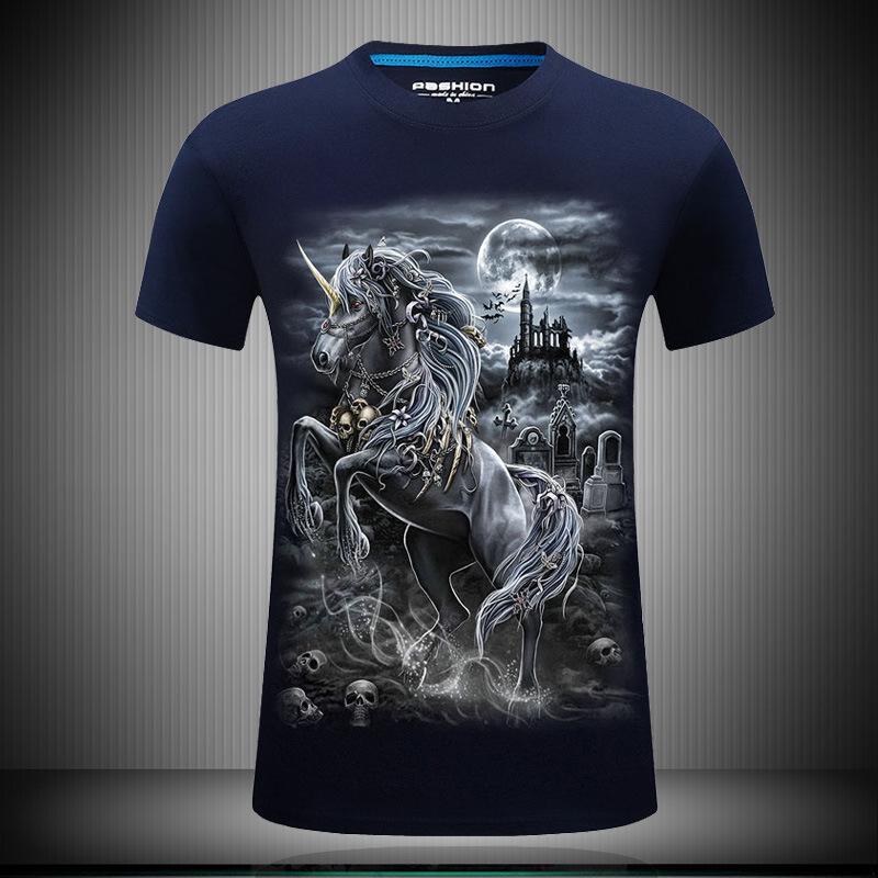 Halloween Scene White Unicorn Shirt