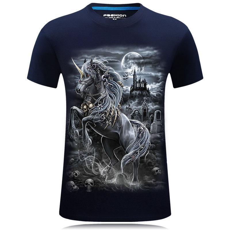 Halloween Scene White Unicorn Shirt-Theone Apparel