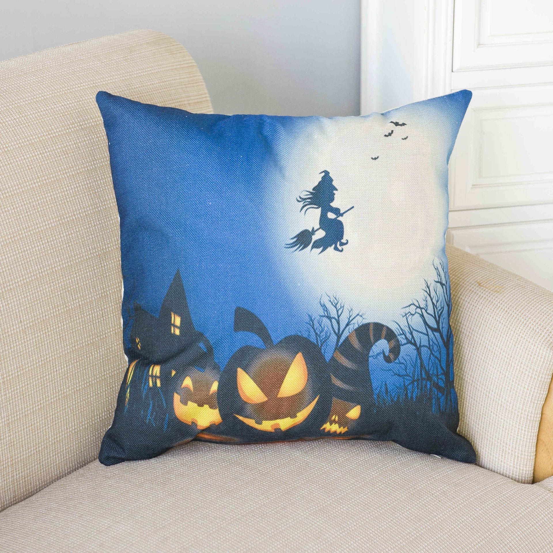 Haunted Halloween Print Pillow Covers-Theone Apparel