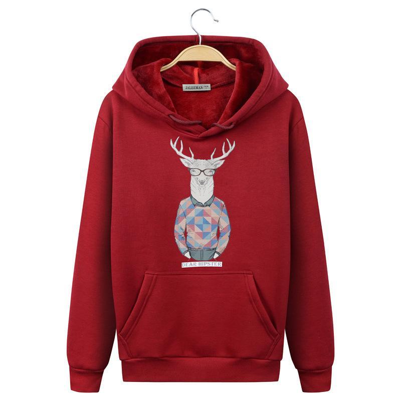 Hipster Deer with Antlers Sweater-Theone Apparel