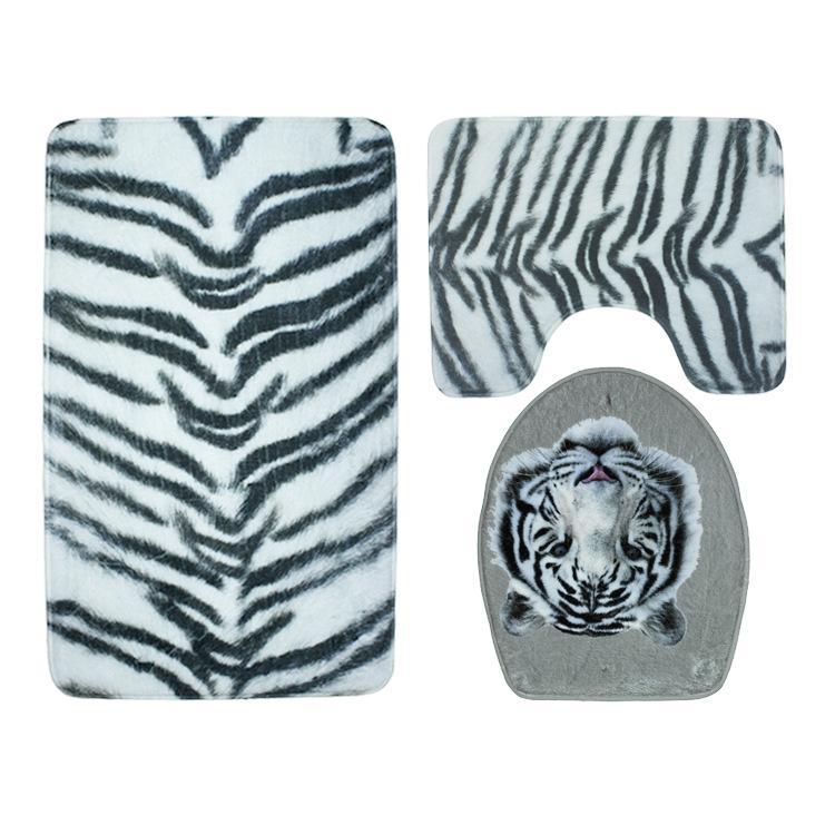 In the Wild Animal Print Bath Mat Set-Theone Apparel