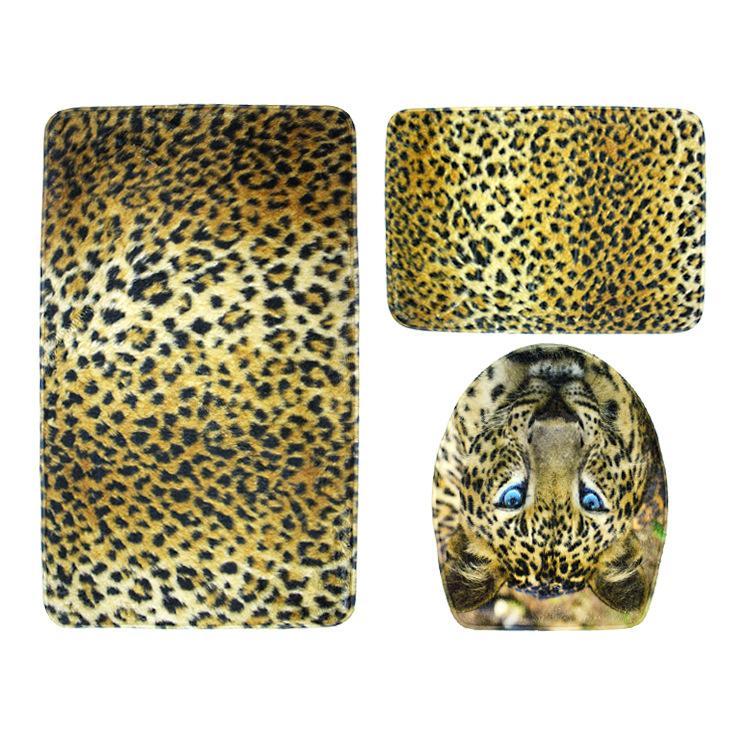 In the Wild Animal Print Bath Mat Set-Theone Apparel